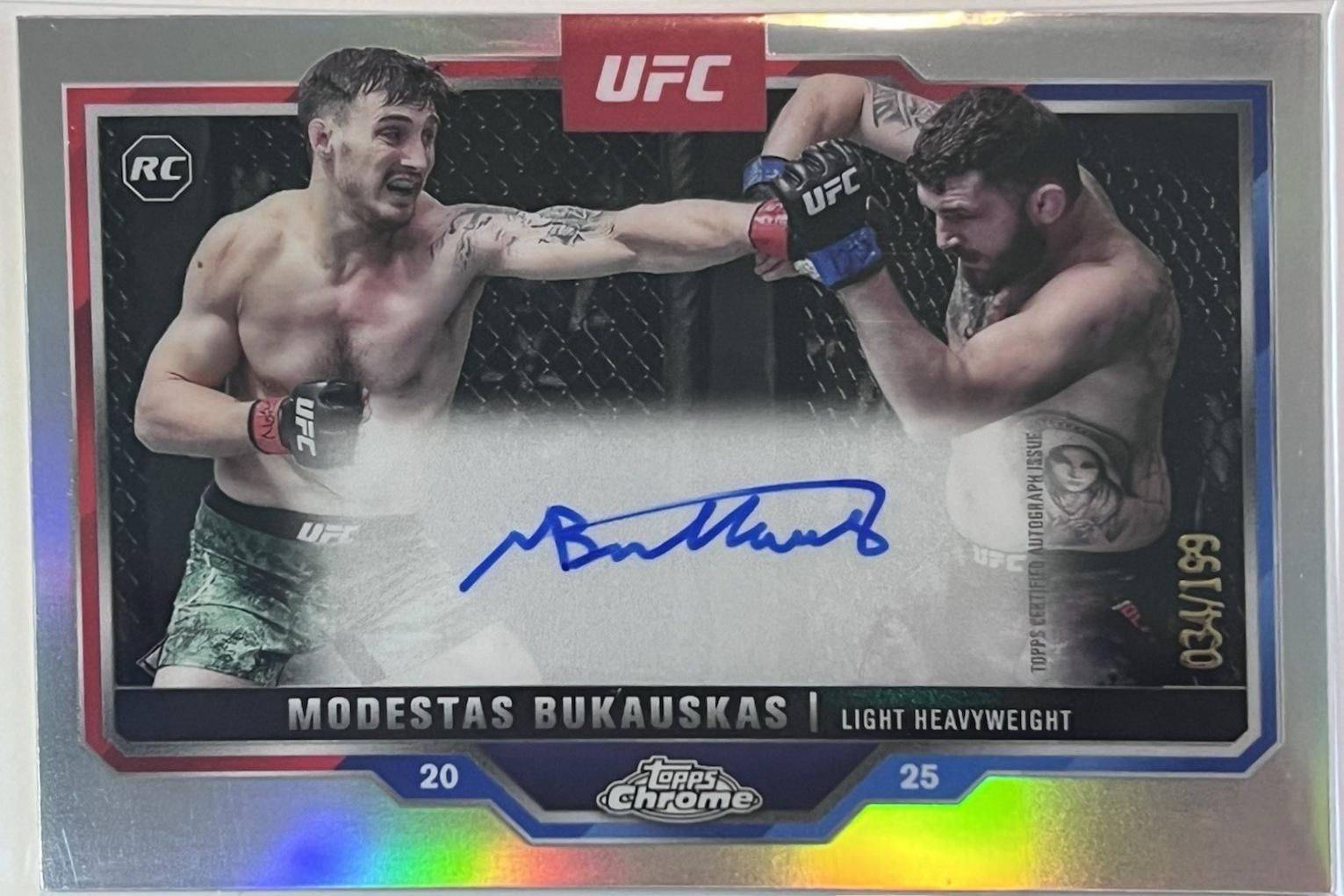 Modestas Bukauskas 2025 Topps Chrome UFC Chrome Rookie Autographs #CRA-MS Refractor