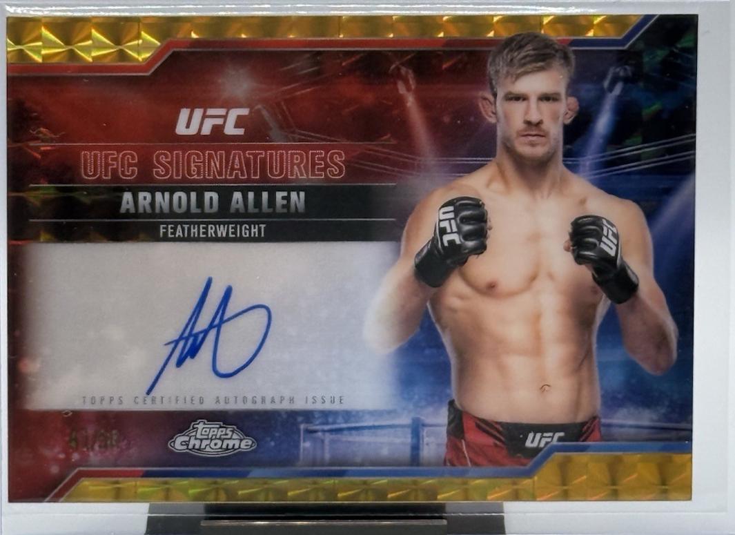 Arnold Allen 2025 Topps Chrome UFC UFC Signatures #SIG-AA Geometric Gold Refractor