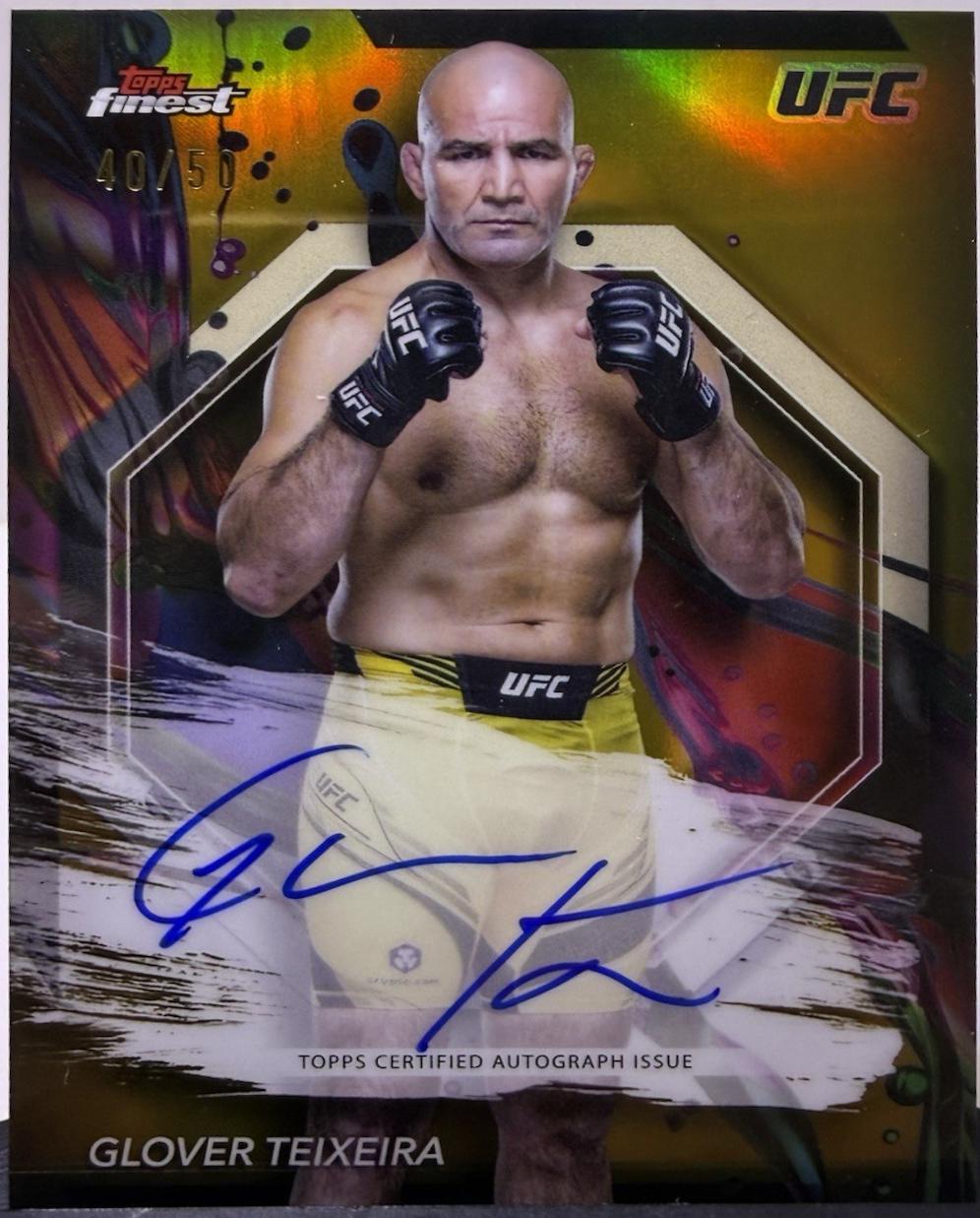 Glover Teixeira 2024 Topps Finest UFC Finest Autographs #FA-GTA Gold Refractor