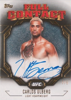 Carlos Ulberg 2024 Topps Knockout UFC Full Contact Autographs #FCA-CUG Platinum