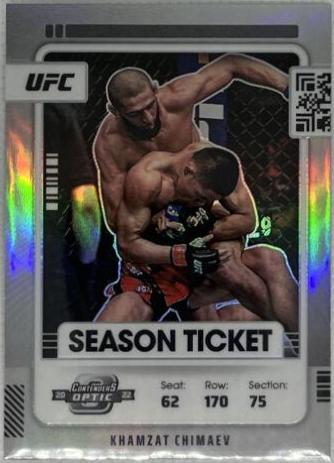 Khamzat Chimaev 2022 Panini Chronicles UFC Base Contenders Optic Season Ticket #360 Silver