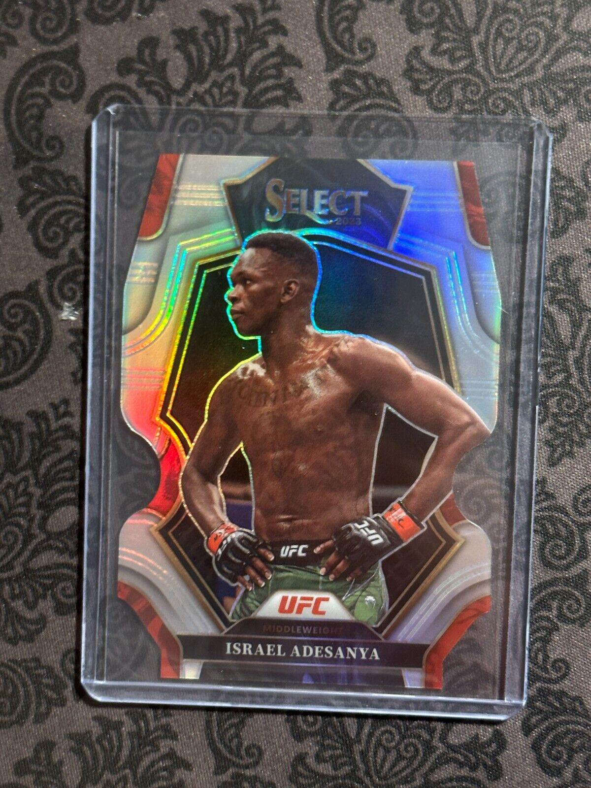 Israel Adesanya 2023 Panini Select UFC Mezzanine #323 Silver Die Cut