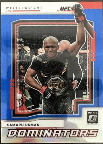 Kamaru Usman 2022 Panini Donruss Optic UFC Dominators #14 Blue