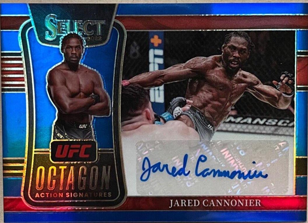 Jared Cannonier 2022 Panini Select UFC Octagon Action Signatures #33 Blue