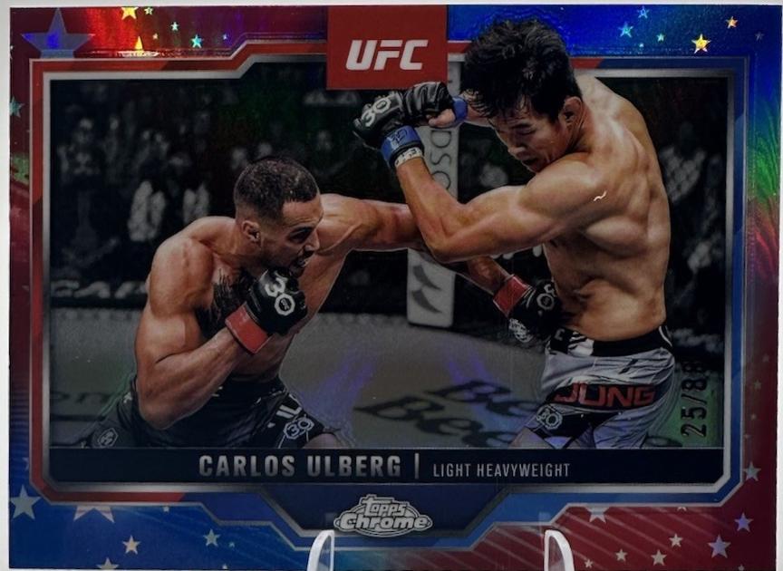 Carlos Ulberg 2025 Topps Chrome UFC Base #198 Red White Blue Refractor