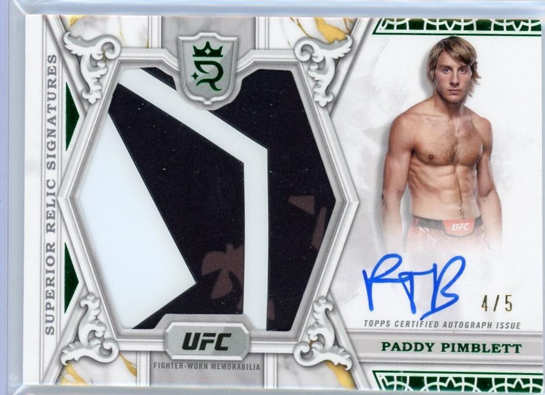 Paddy Pimblett 2024 Topps Royalty UFC Superior Relic Signatures #SRS-PP Gold