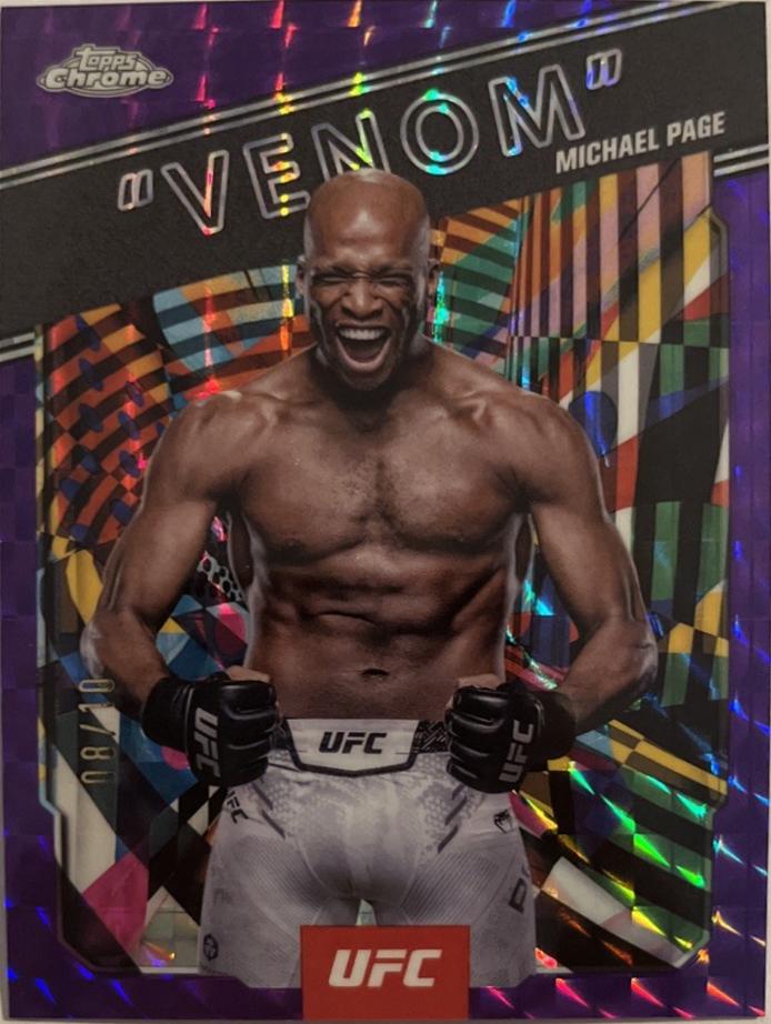 Michael Page 2025 Topps Chrome UFC AKA #AKA-4 Geometric Purple Refractor