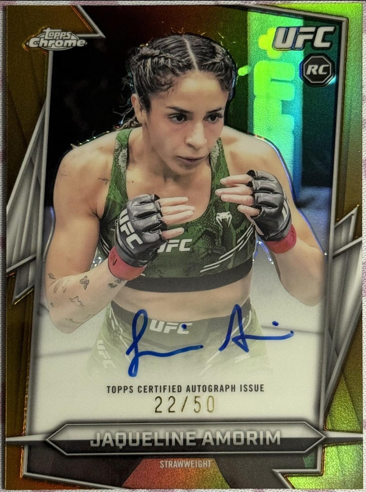 Jaqueline Amorim 2026 Topps Chrome UFC Base Autographs #BAV-JA Gold Refractor