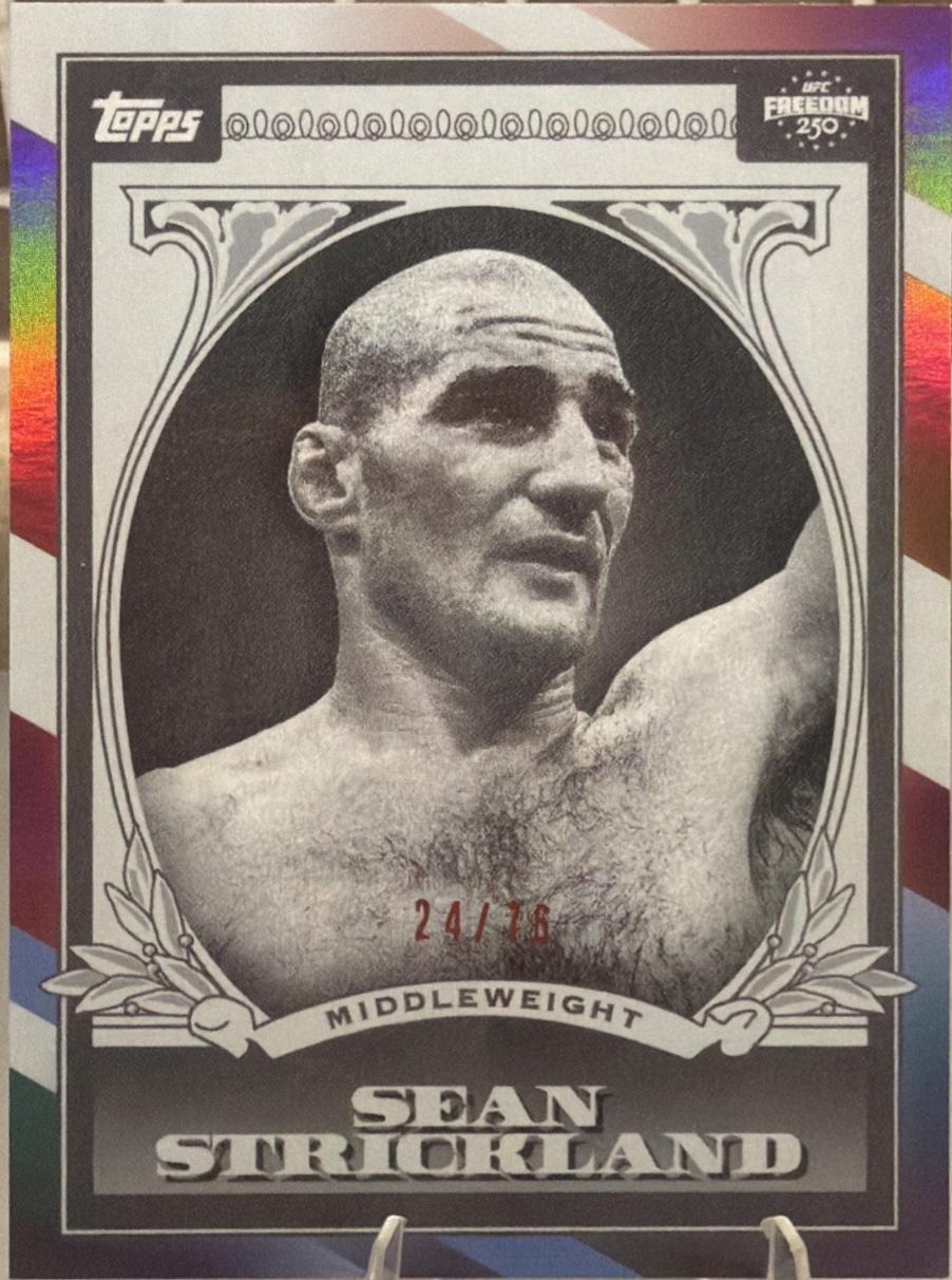 Sean Strickland 2026 Topps UFC Freedom 250 UFC Dollar #UD-24 Red White Blue