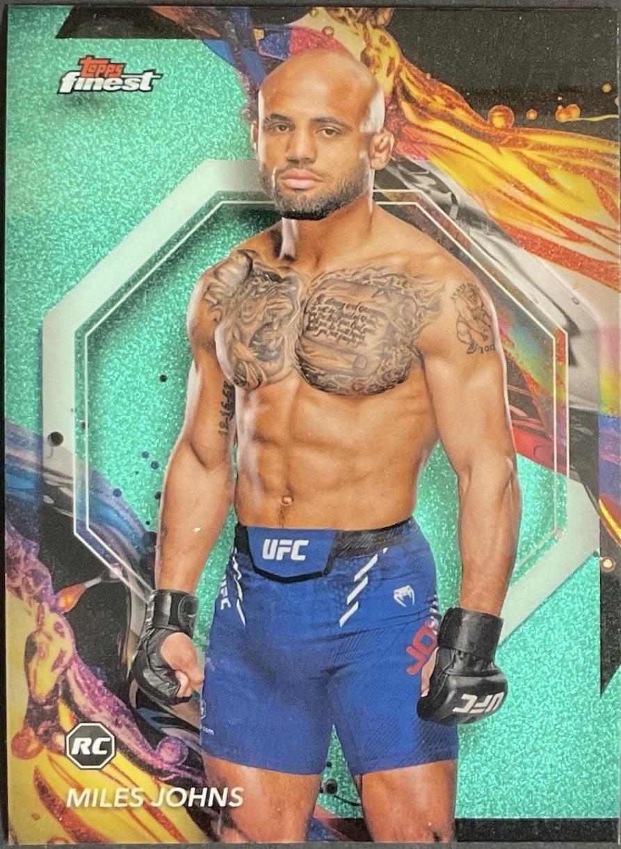 Miles Johns 2024 Topps Finest UFC Base Common #3 Aqua Glitter Refractor