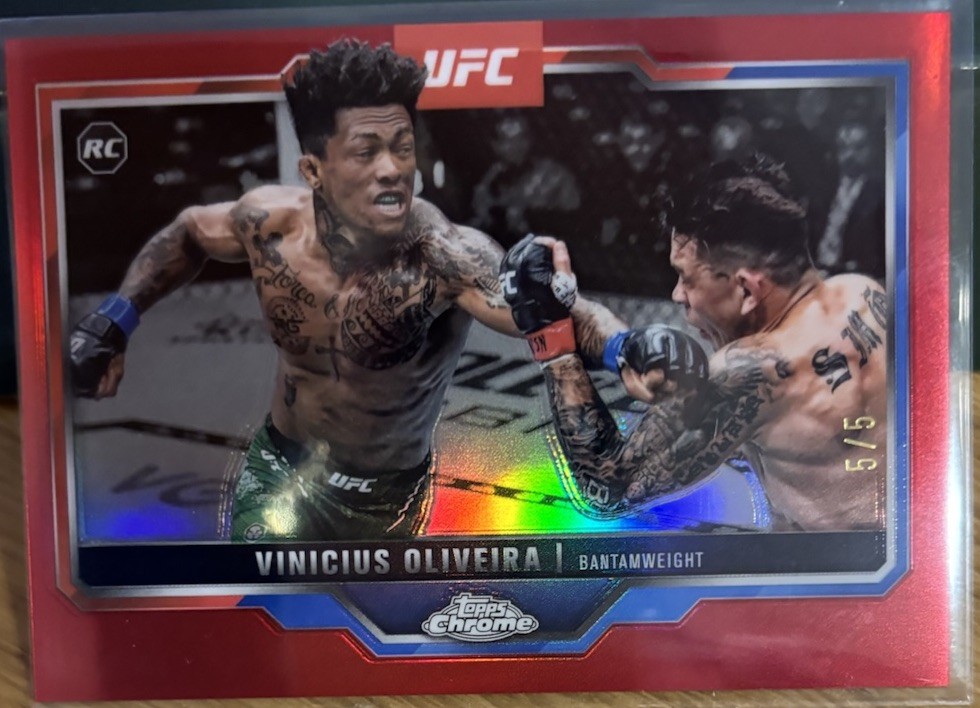 Vinicius Oliveira 2025 Topps Chrome UFC Base #9 Red Refractor