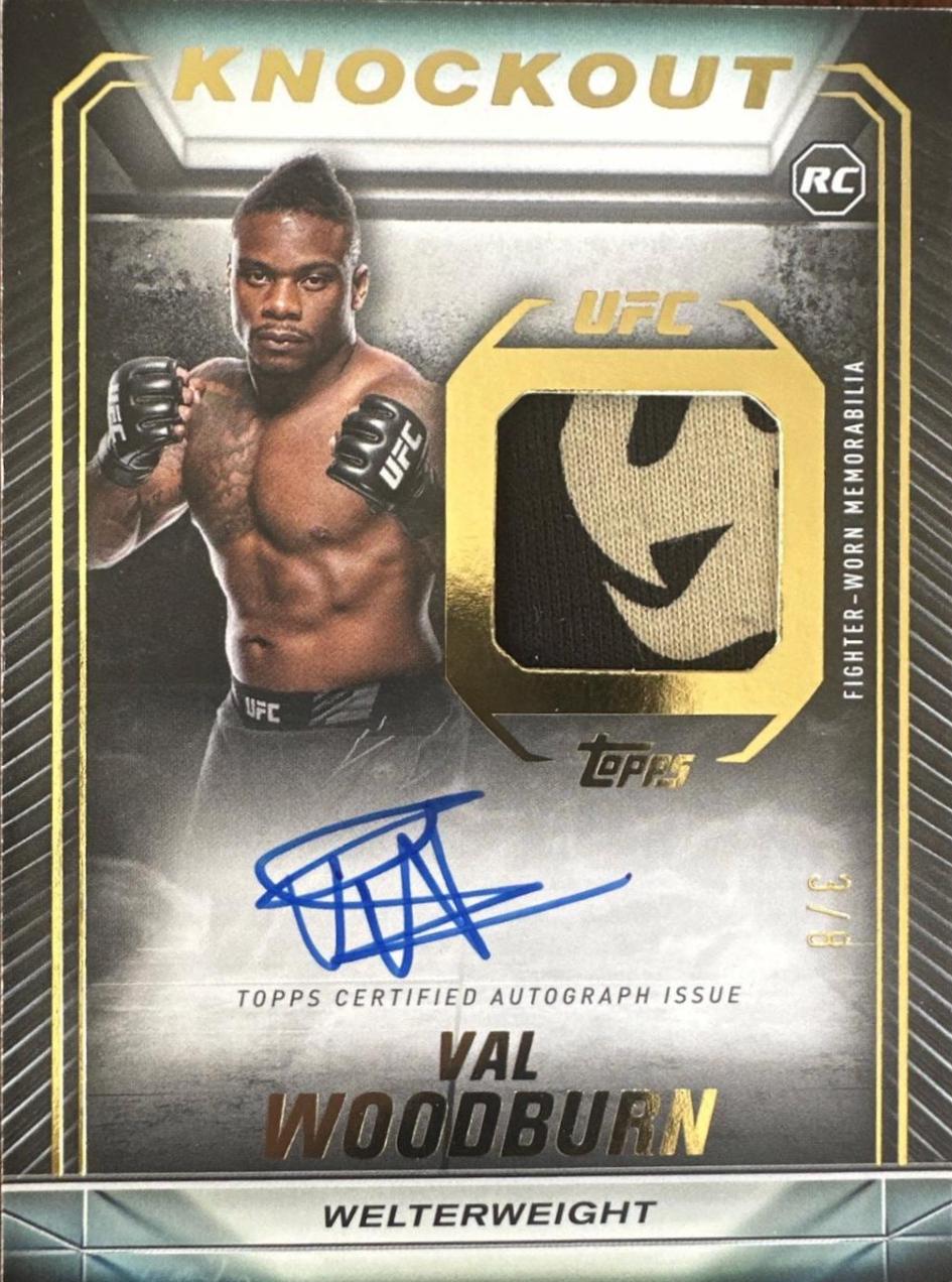Val Woodburn 2024 Topps Knockout UFC Knockout Autograph Relics #KAR-VWN Gold
