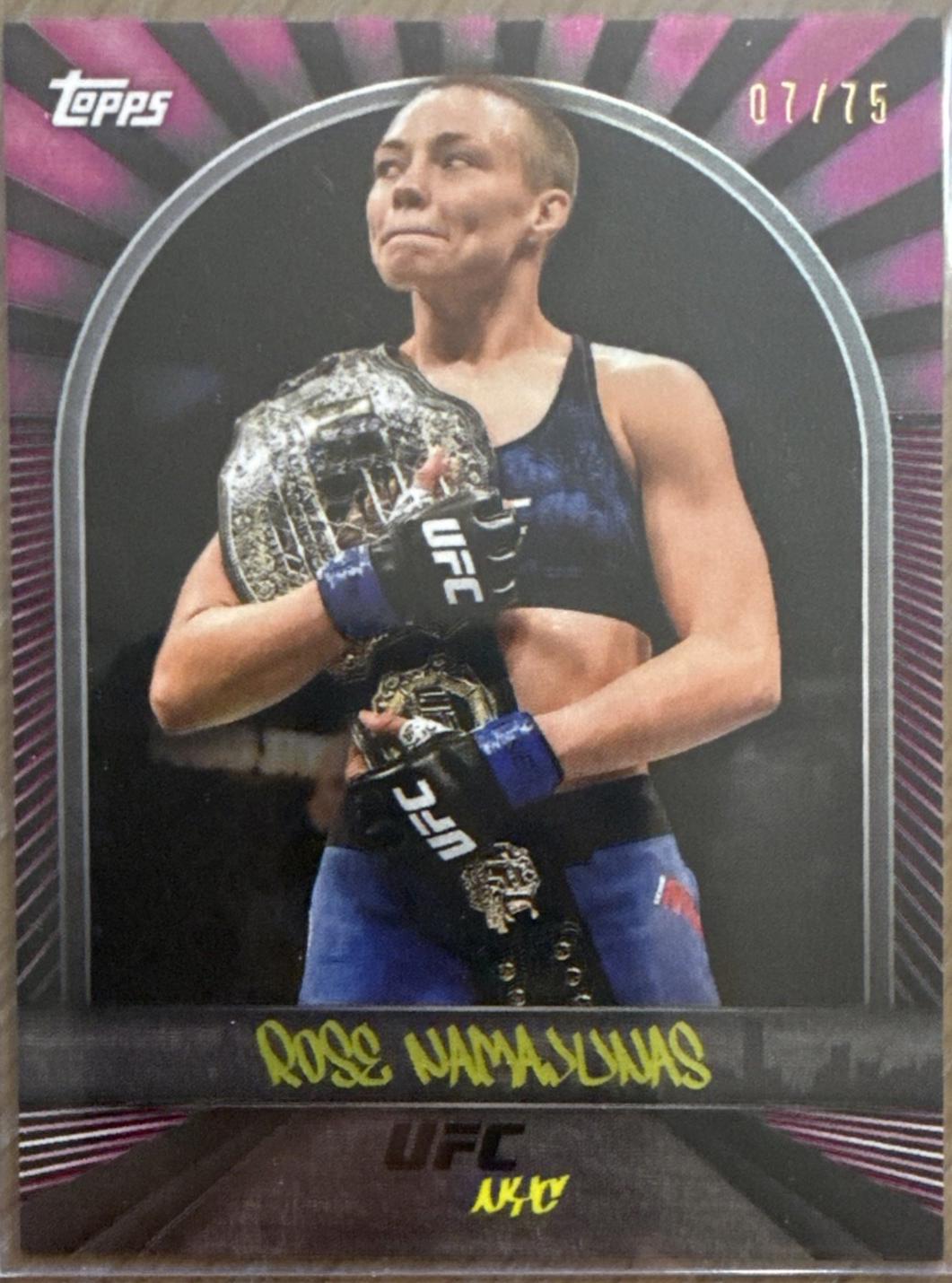Rose Namajunas 2024 Topps UFC NYC Base #23 Pink