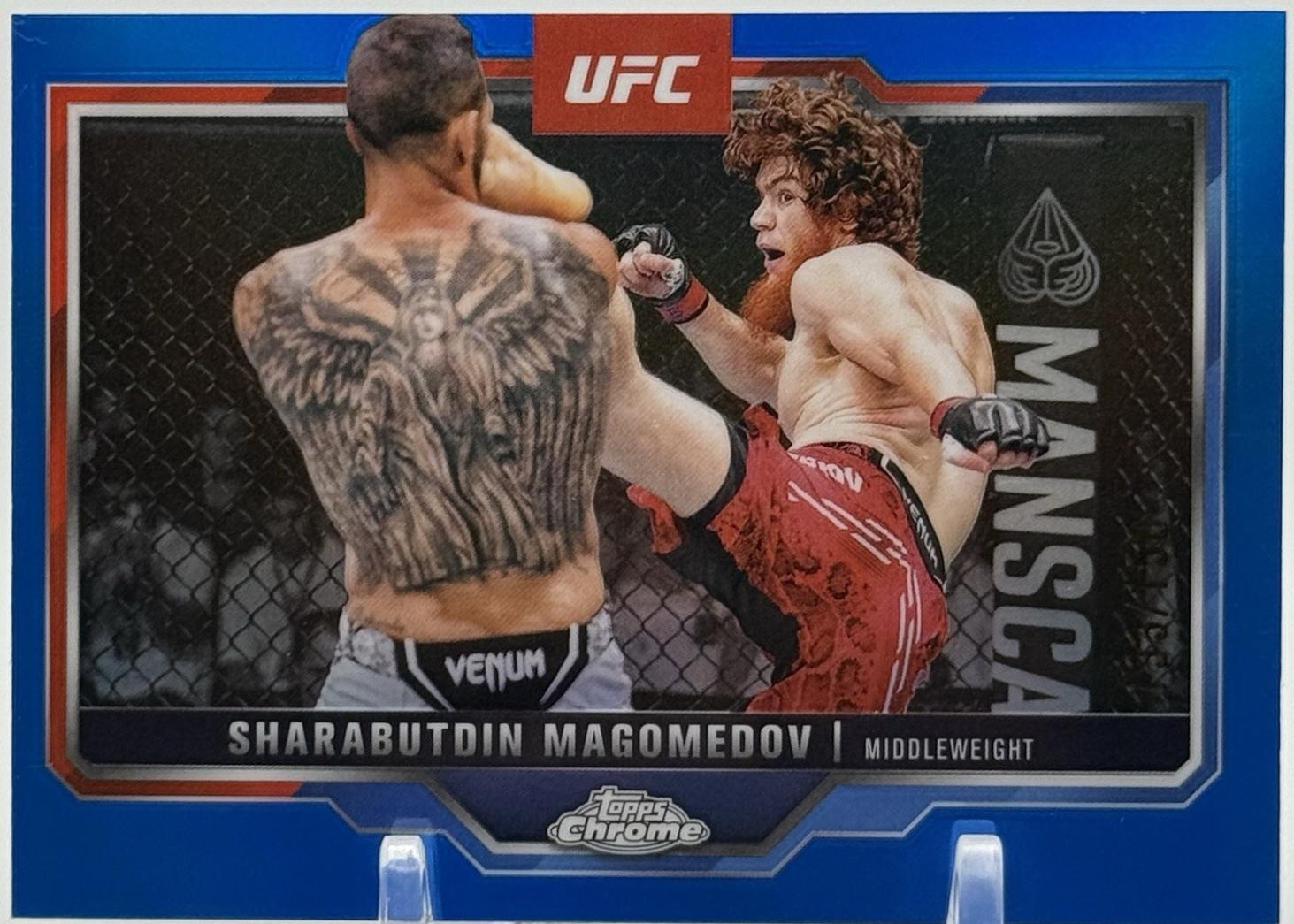 Shara Magomedov 2025 Topps Chrome UFC Base #12 Blue Refractor