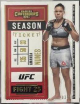 Amanda Nunes 2021 Panini Chronicles UFC Base Contenders Season Ticket #7 Gold