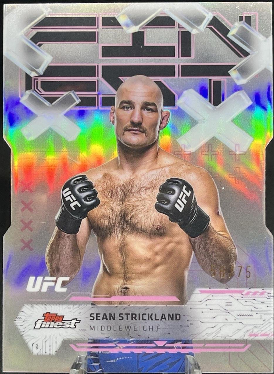 Sean Strickland 2025 Topps Finest UFC Base Common #8 Die-Cut Refractor