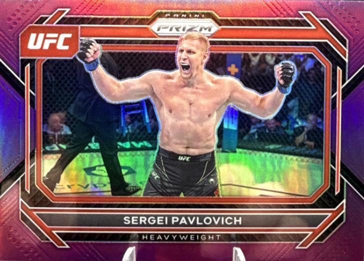 Sergei Pavlovich 2023 Panini Prizm UFC Base #71 Purple