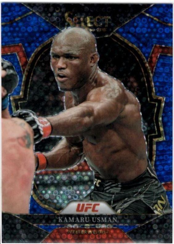 Kamaru Usman 2023 Panini Select UFC Octagonside #291 Blue Disco