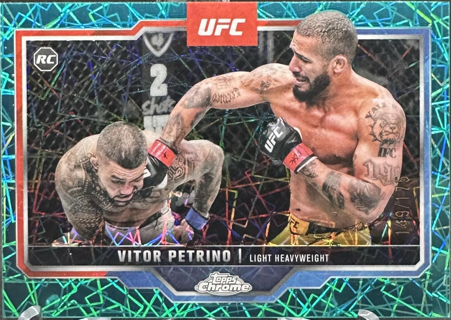 Vitor Petrino 2025 Topps Chrome UFC Base #41 Teal Lazer Refractor