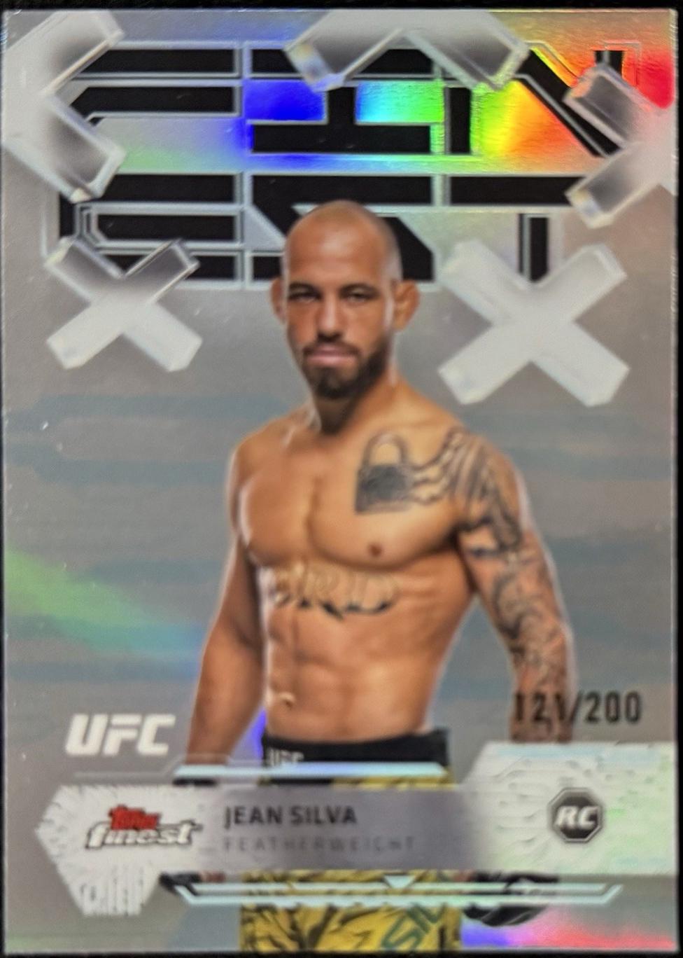 Jean Silva 2025 Topps Finest UFC Base Common #35 Blue Refractor