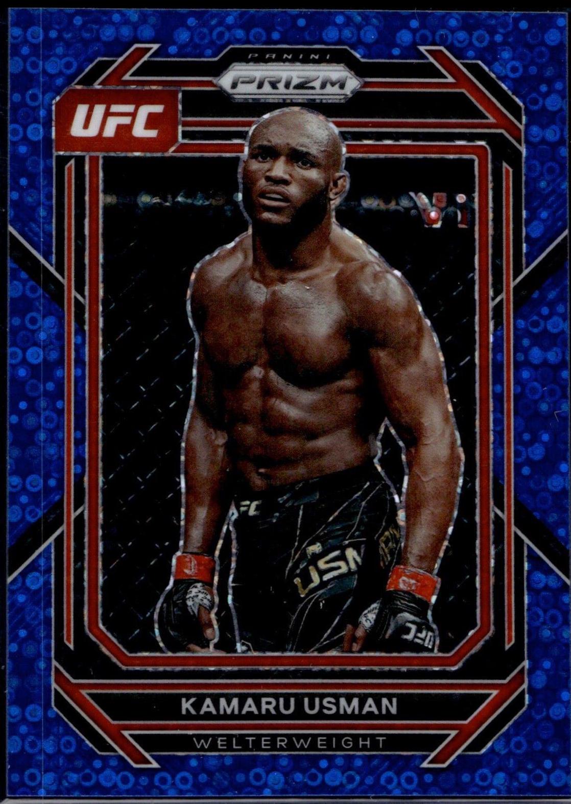 Kamaru Usman 2023 Panini Prizm Under Card UFC Base #120 Blue