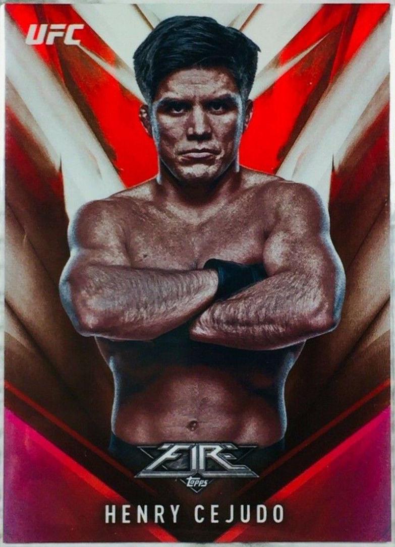 Henry Cejudo 2017 Topps UFC Fire Base #38 Red