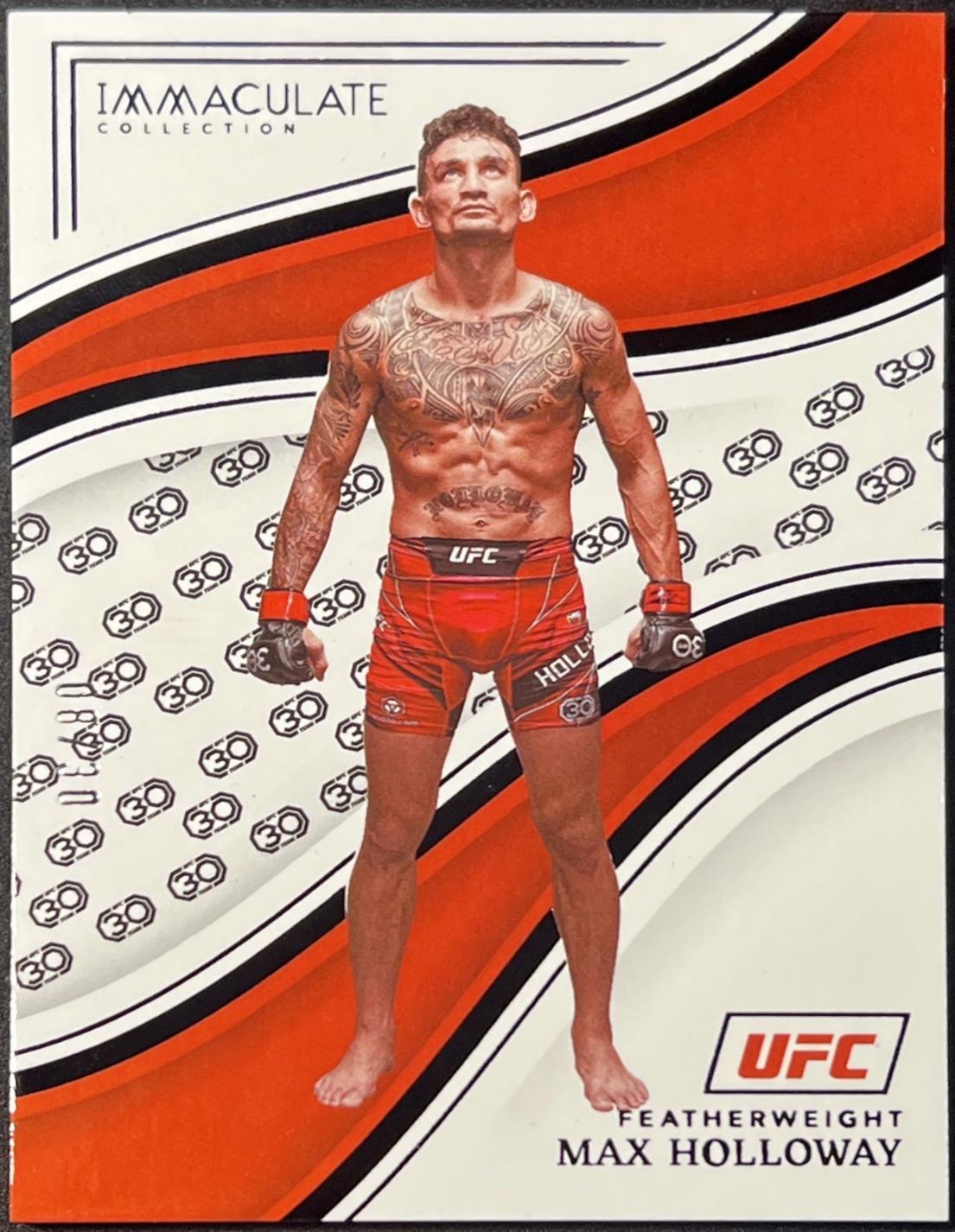 Max Holloway 2023 Panini Immaculate Collection UFC Base #27 30th Anniversary