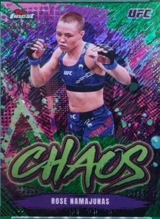 Rose Namajunas 2024 Topps Finest UFC Chaos #CHA-7 Green Shimmer Refractor