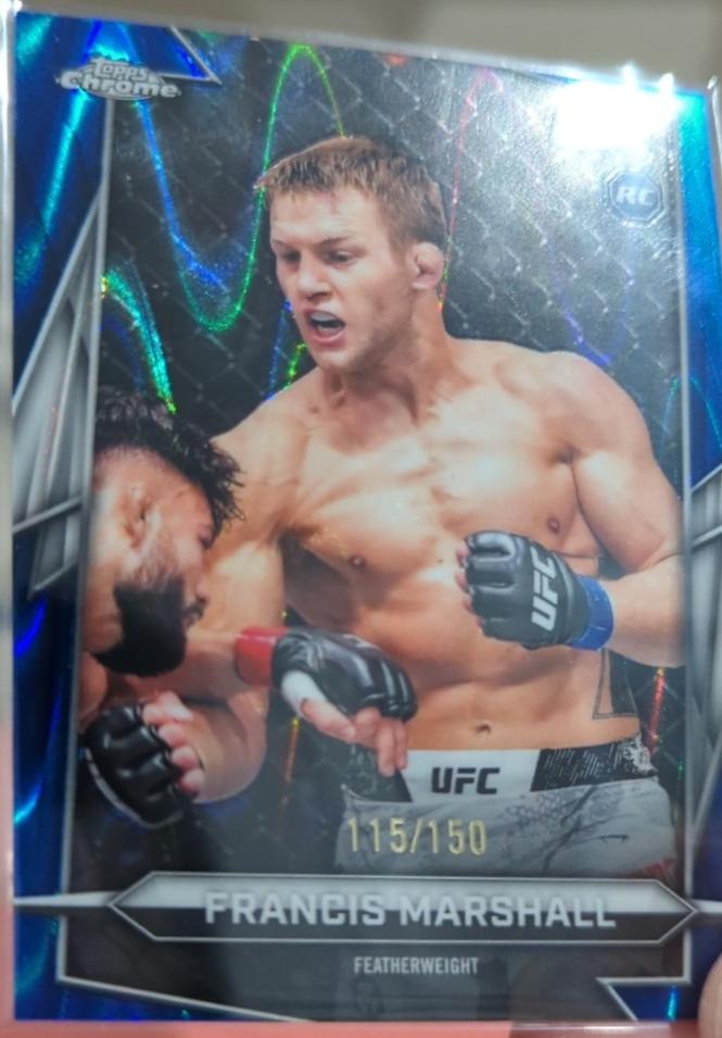 Francis Marshall 2026 Topps Chrome UFC Base #99 Blue Ray Wave Refractor