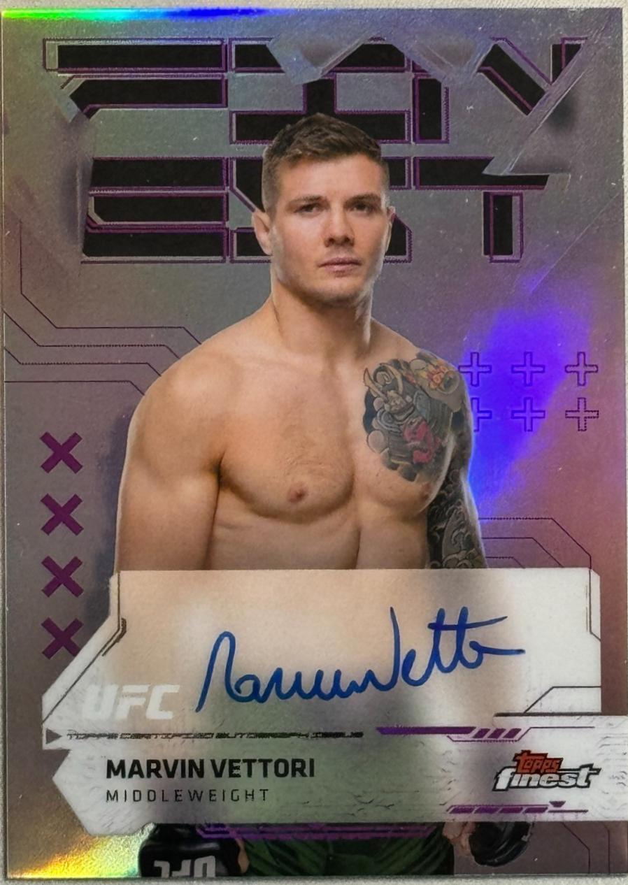 Marvin Vettori 2025 Topps Finest UFC Finest Autographs #FA-MI Refractor