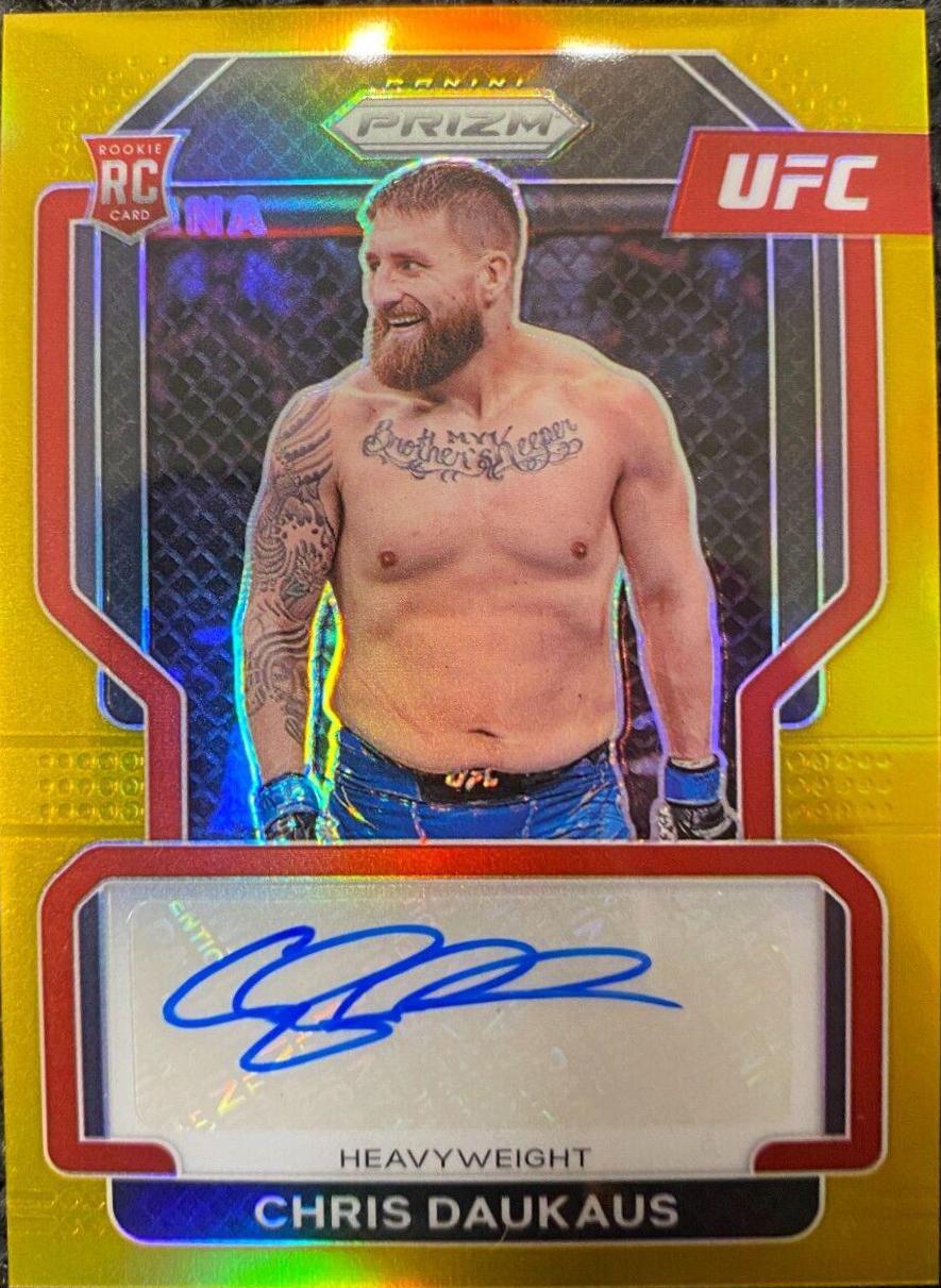 Chris Daukaus 2022 Panini Prizm UFC Signatures #SG-CDK Gold