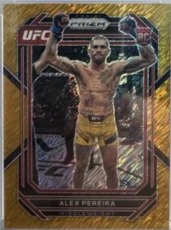 Alex Pereira 2023 Panini Prizm UFC Base #111 Gold Shimmer