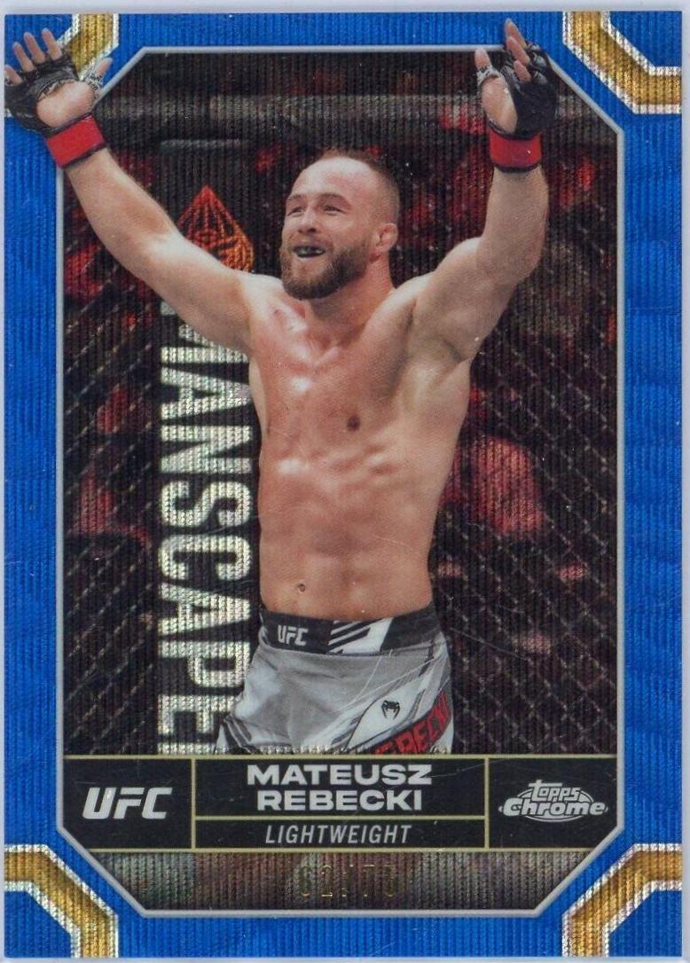 Mateusz Rębecki 2024 Topps Chrome UFC Base #127 Blue Wave Refractor