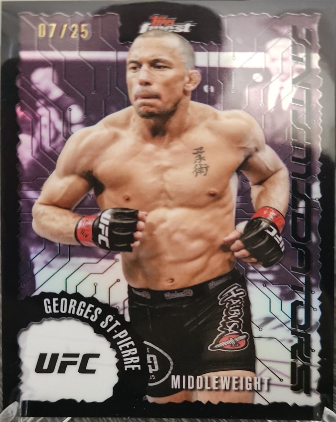 Georges St-Pierre 2025 Topps Finest UFC Intimidators #IT-24 Black Refractor