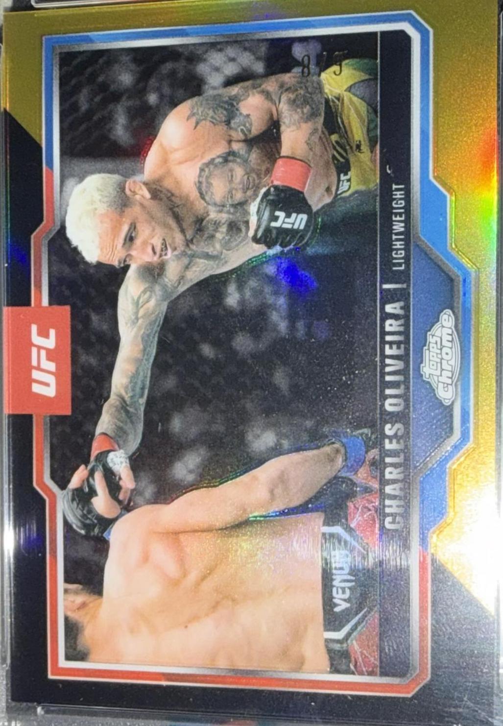 Charles Oliveira 2025 Topps Chrome UFC Base #54 Black & Gold Refractor