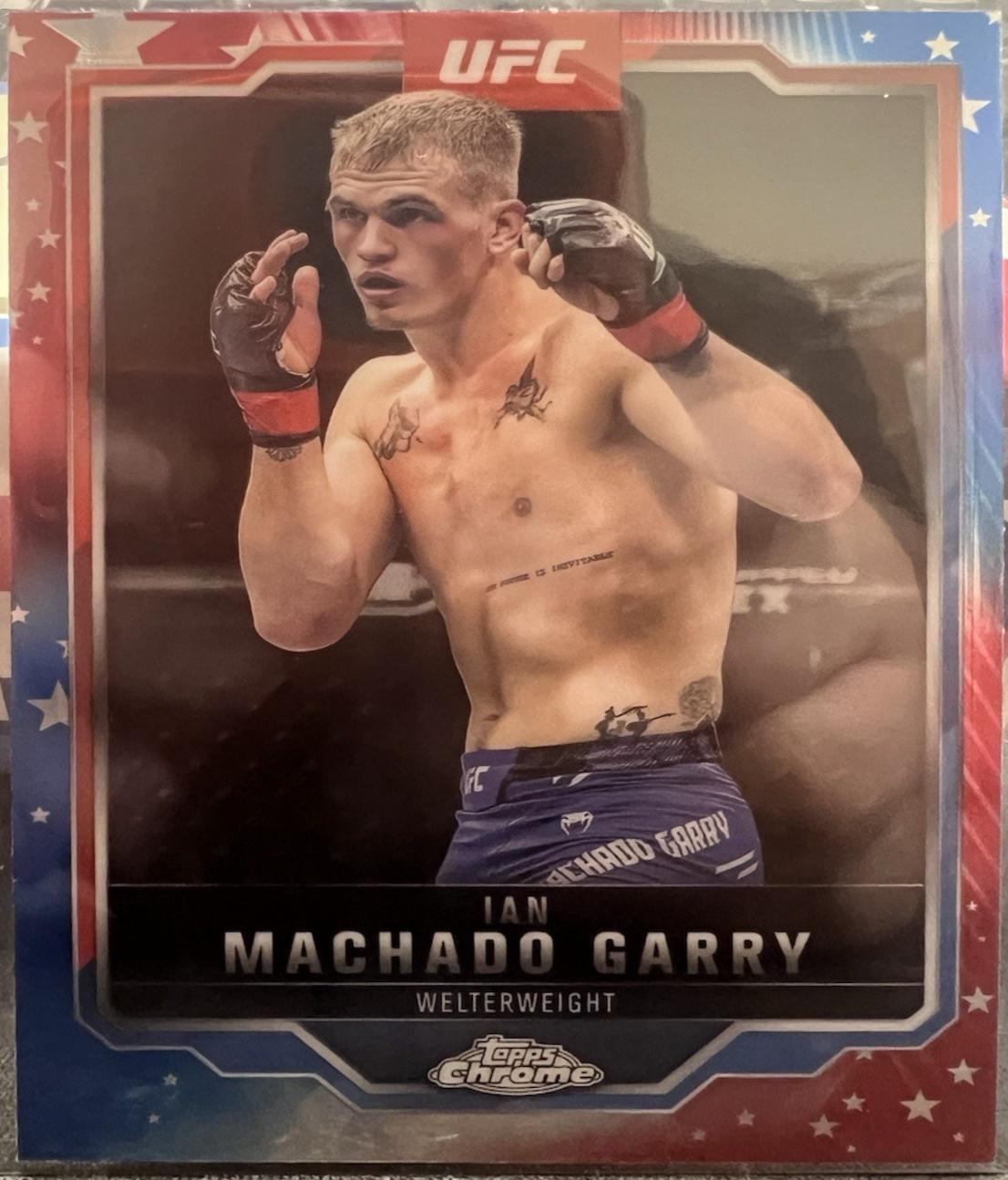 Ian Machado Garry 2025 Topps Chrome UFC Base #163 Red & Blue Refractor