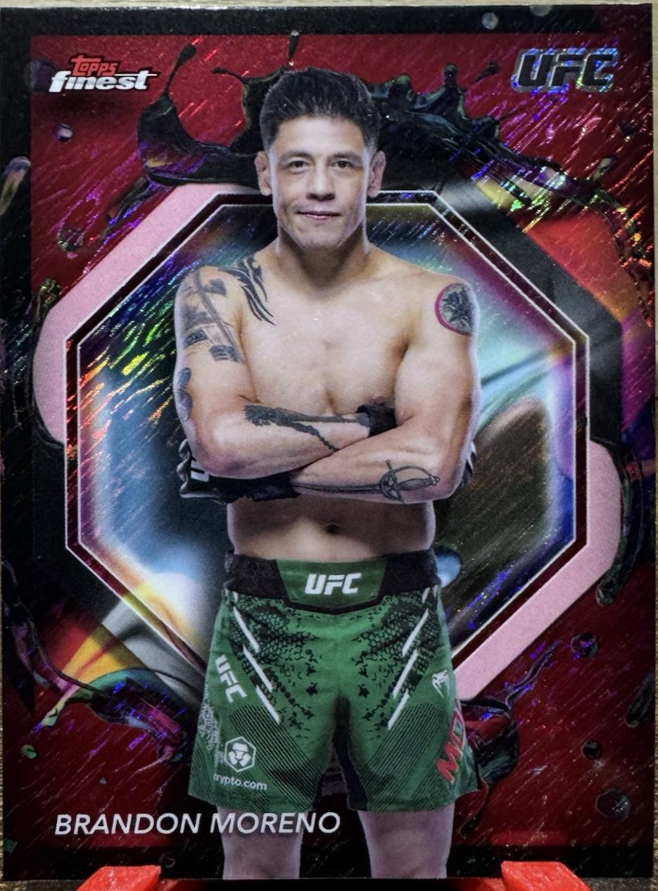 Brandon Moreno 2024 Topps Finest UFC Base Rare #255 Red Shimmer Refractor