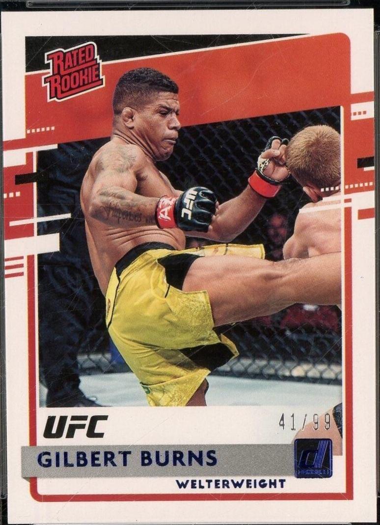 Gilbert Burns 2021 Panini Chronicles UFC Base Donruss Rated Rookies #30 Blue