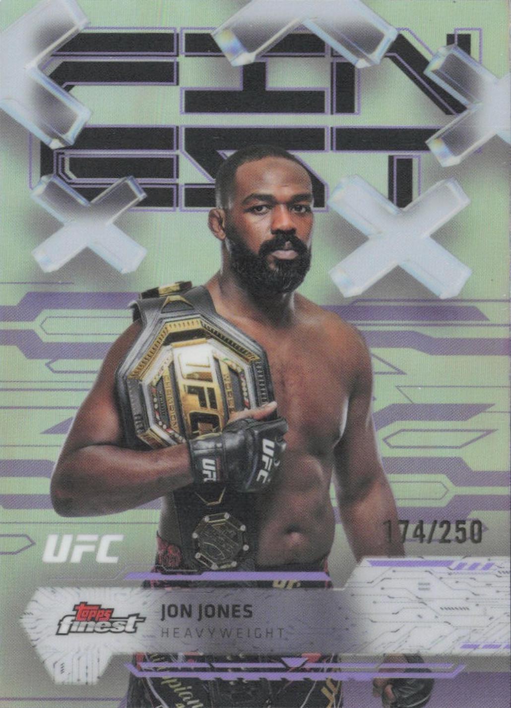 Jon Jones 2025 Topps Finest UFC Base Common #1 Purple Refractor