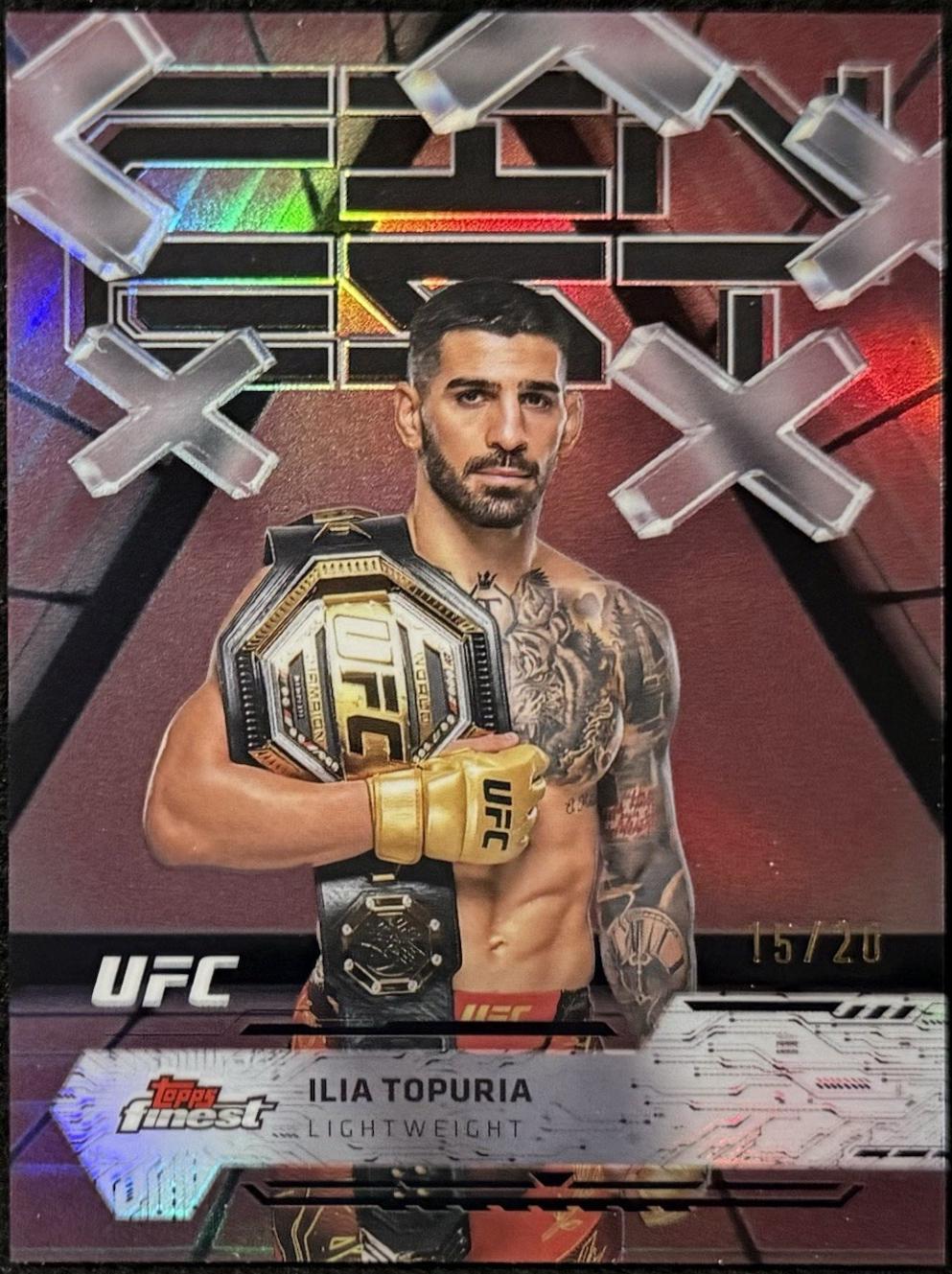 Ilia Topuria 2025 Topps Finest UFC Base Common #43 Red Black Vapor Refractor