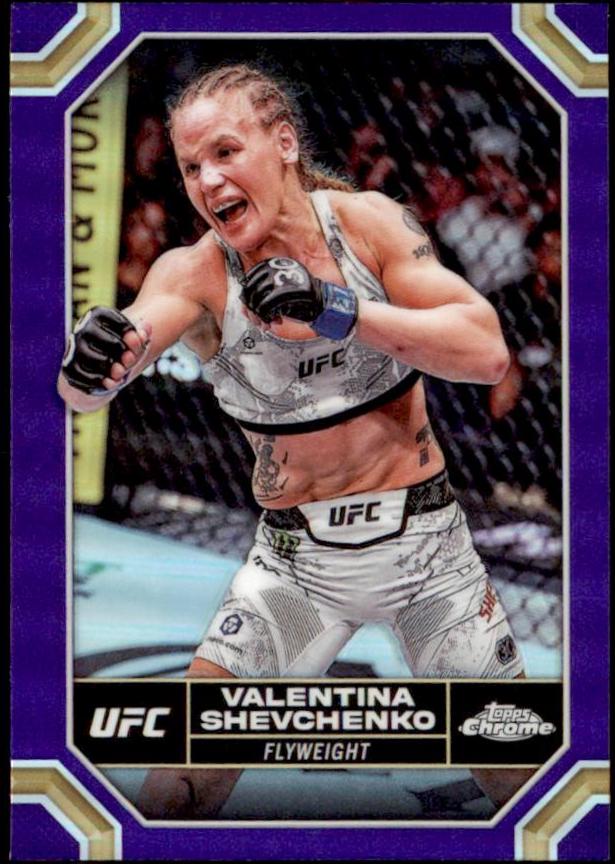 Valentina Shevchenko 2024 Topps Chrome UFC Base #190 Purple Refractor