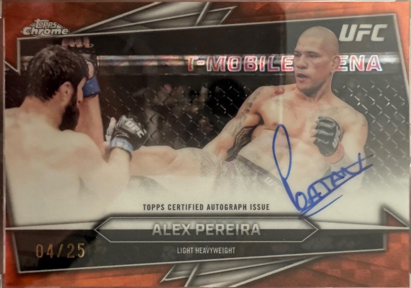 Alex Pereira 2026 Topps Chrome UFC Base Autographs #BAV-AP Orange Refractor