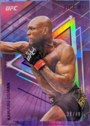 Kamaru Usman 2022 Panini Chronicles UFC Base Spectra #390 Purple