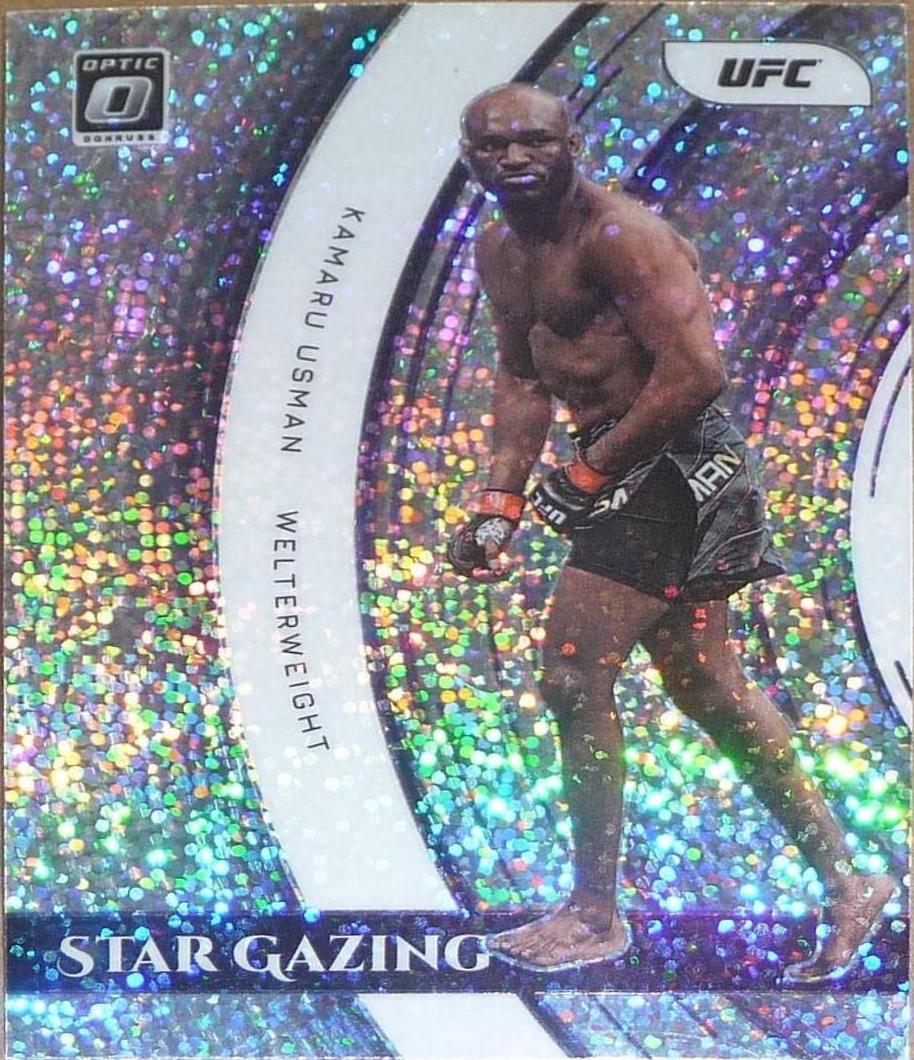 Kamaru Usman 2022 Panini Donruss Optic UFC Star Gazing #7 White Sparkle