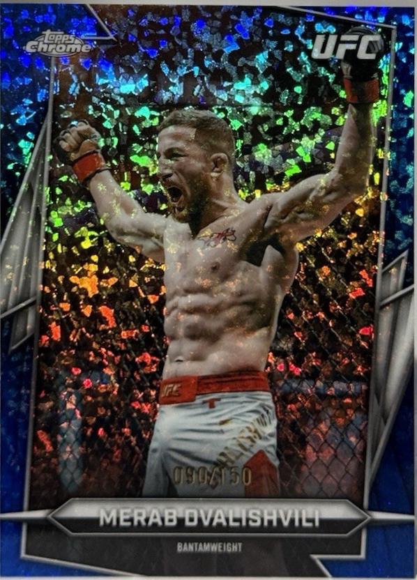 Merab Dvalishvili 2026 Topps Chrome UFC Base #50 Blue Refractor
