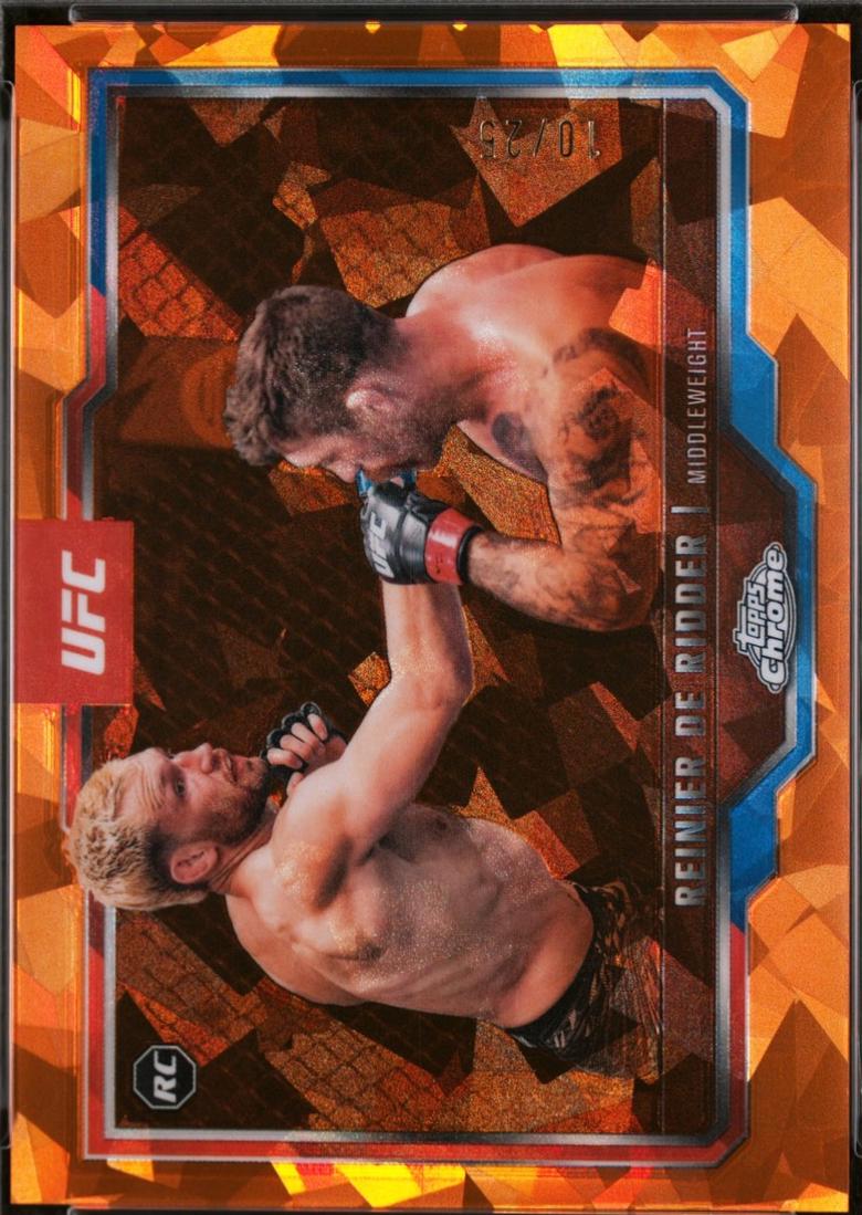 Reinier de Ridder 2025 Topps Chrome Sapphire UFC Base Sapphire #185 Orange Sapphire