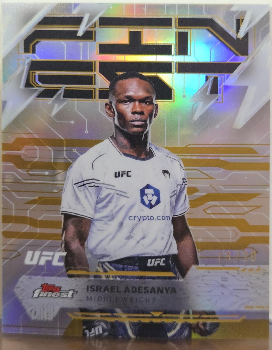 Israel Adesanya 2025 Topps Finest UFC Base Rare #253 Gold Refractor