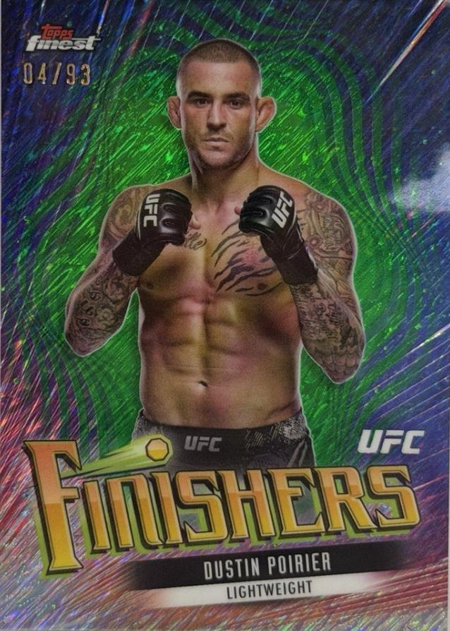 Dustin Poirier 2024 Topps Finest UFC Finishers #FIN-5 Green Shimmer Refractor