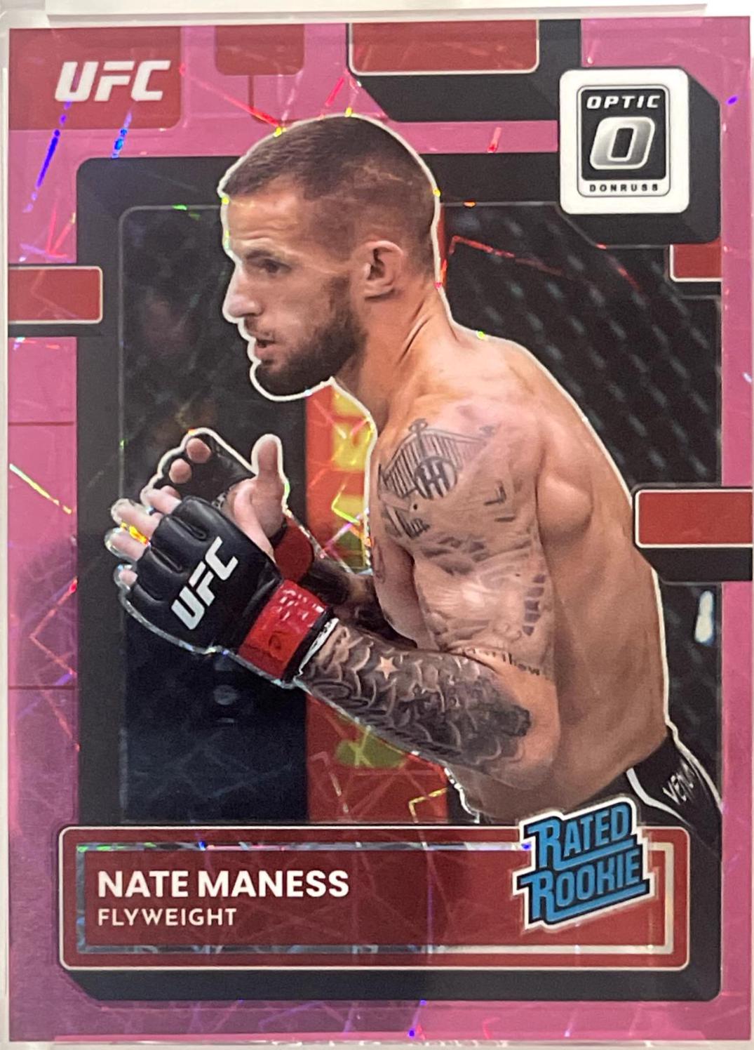 Nate Maness 2023 Panini Donruss Optic UFC Base #113 Pink Velocity