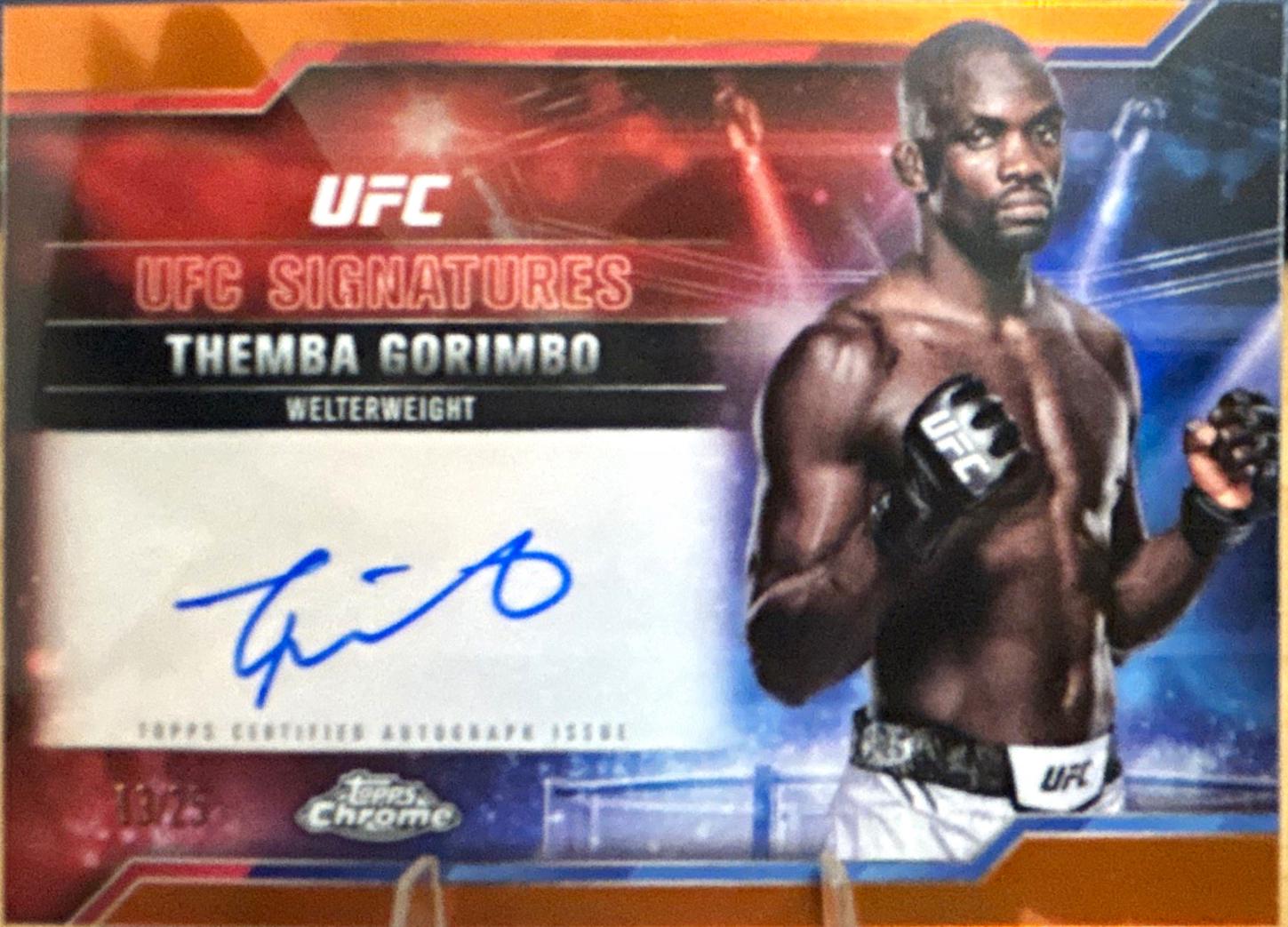 Themba Gorimbo 2025 Topps Chrome UFC UFC Signatures #SIG-TG Orange Refractor